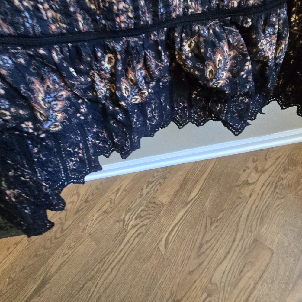 Ulla Johnson Jacqueline 8 Black Floral Pleated Cocktail Evening Midi Dress - Picture 6 of 14